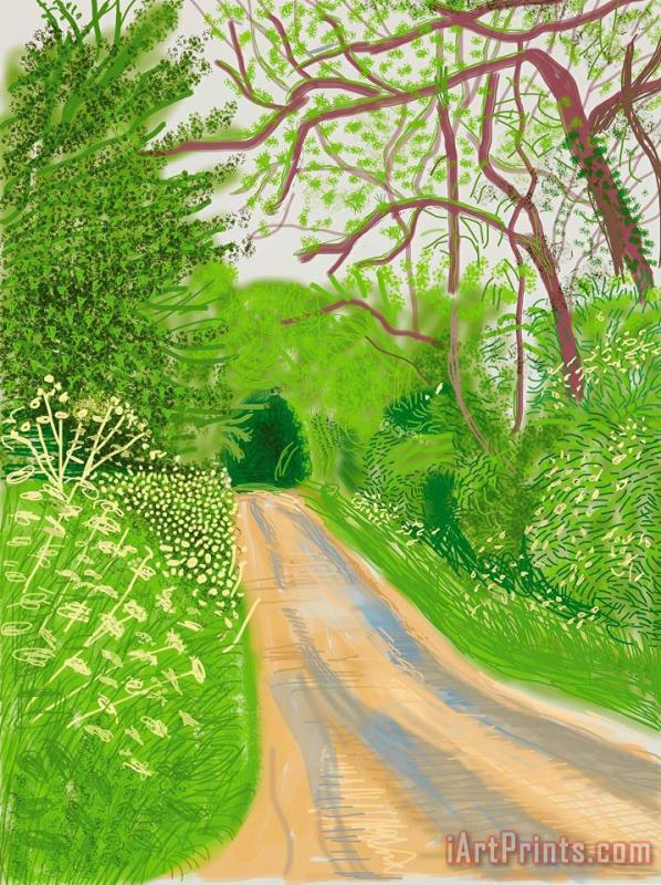 The Arrival of Spring in Woldgate, East Yorkshire in 2011 (twenty Eleven) 16 May, 2011, 2011 painting - David Hockney The Arrival of Spring in Woldgate, East Yorkshire in 2011 (twenty Eleven) 16 May, 2011, 2011 Art Print