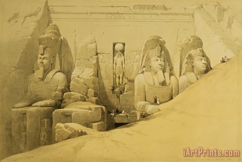 David Roberts Front Elevation Of The Great Temple Of Aboo Simbel Art Painting