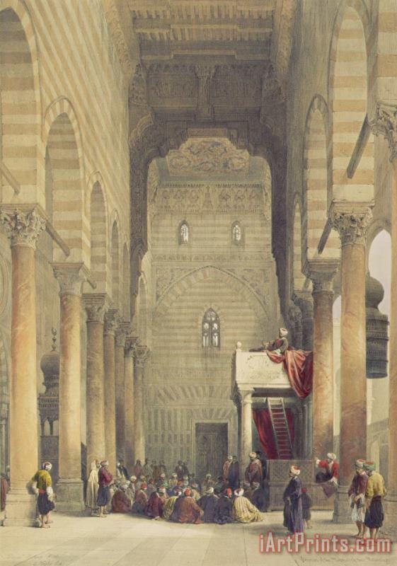 Interior Of The Mosque Of The Metwalys painting - David Roberts Interior Of The Mosque Of The Metwalys Art Print