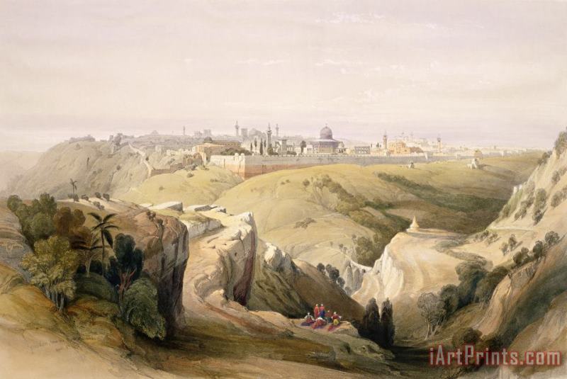 David Roberts Jerusalem From The Mount Of Olives Art Painting
