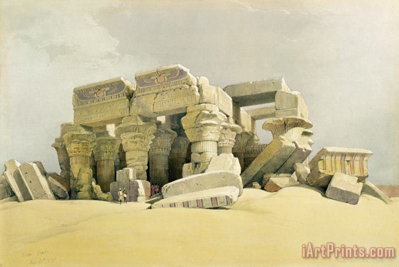 David Roberts Ruins Of The Temple Of Kom Ombo Art Painting