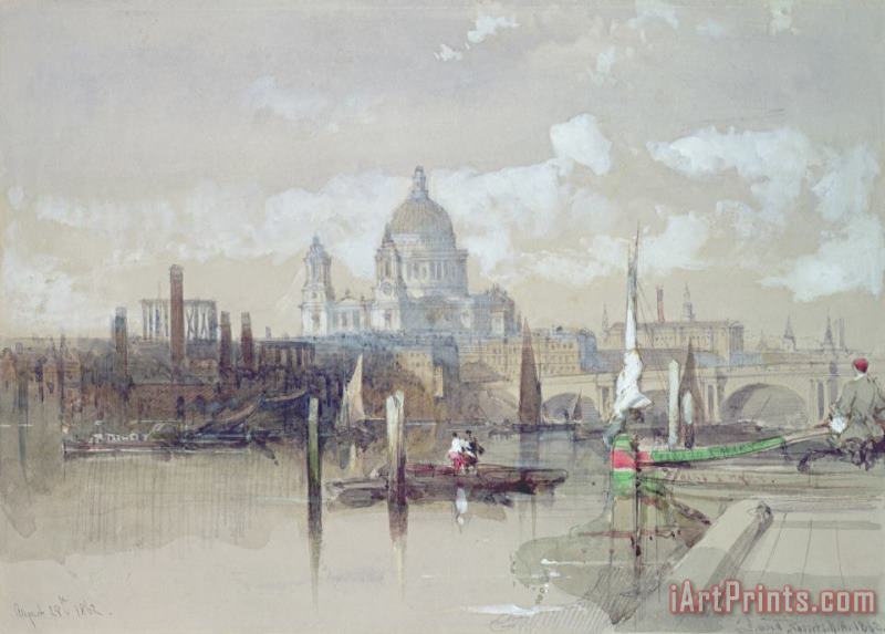 Saint Pauls from the River painting - David Roberts Saint Pauls from the River Art Print