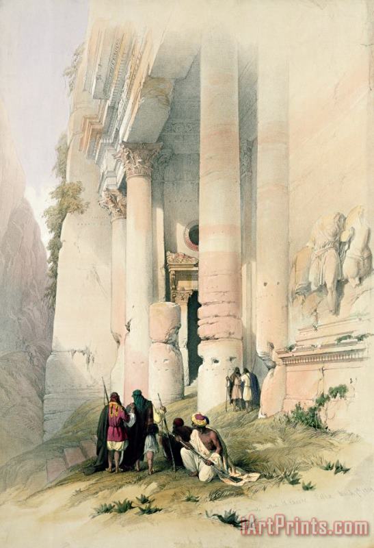 Temple Called El Khasne painting - David Roberts Temple Called El Khasne Art Print