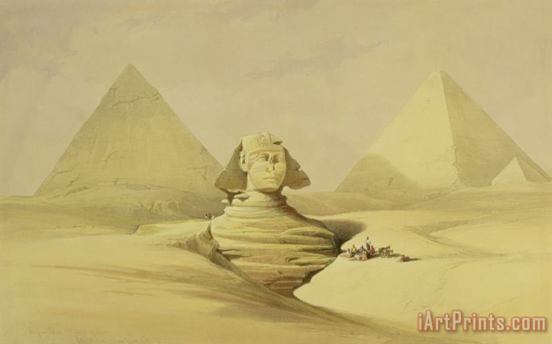 David Roberts The Great Sphinx And The Pyramids Of Giza Art Painting