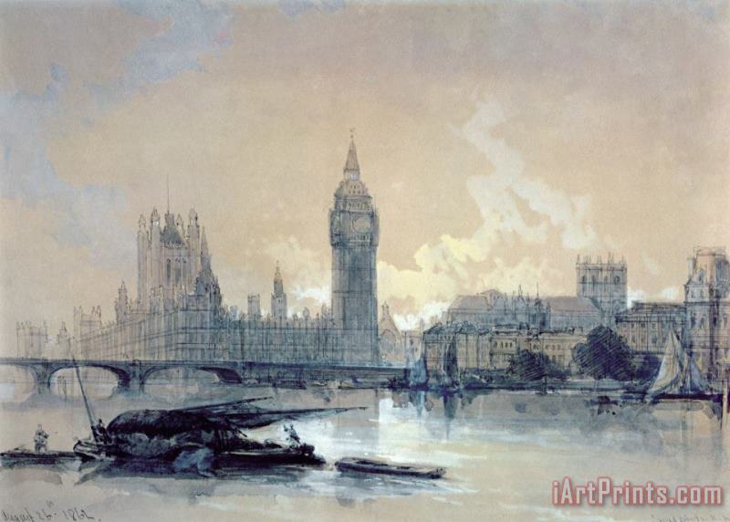 David Roberts The Houses of Parliament Art Painting