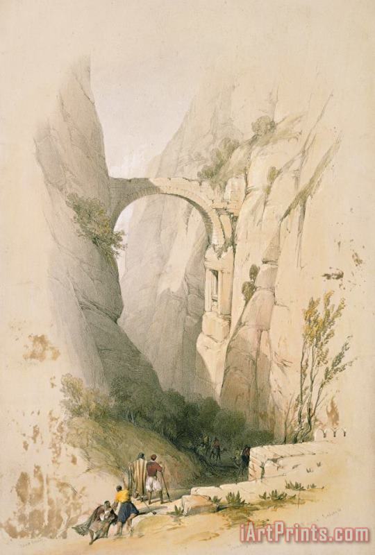 Triumphal Arch Crossing The Ravine Leading To Petra painting - David Roberts Triumphal Arch Crossing The Ravine Leading To Petra Art Print