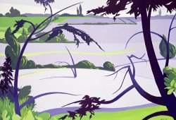 Derek Crow Flax Fields - Rayne painting