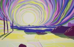 Derek Crow Whirling Sunrise - La Rocque painting