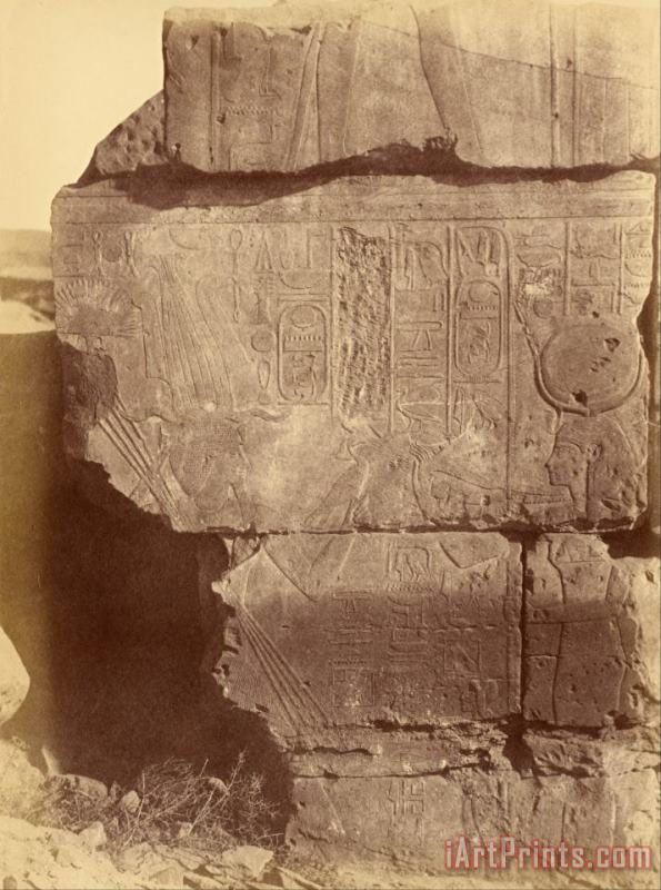 Despoineta (close Up View of Hieroglyphic Inscriptions And Sculptures, Karnak) Art Painting