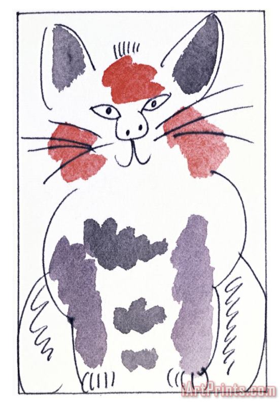 Cat No 6 painting - Diana Ong Cat No 6 Art Print