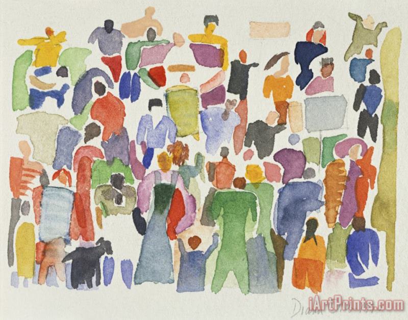 Crowd No 16 painting - Diana Ong Crowd No 16 Art Print