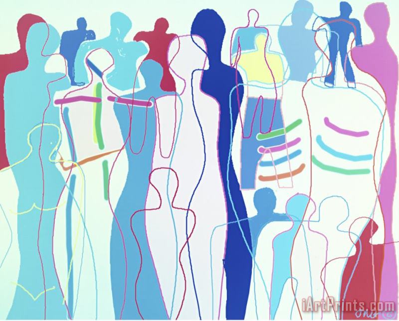 Crowd Vii painting - Diana Ong Crowd Vii Art Print