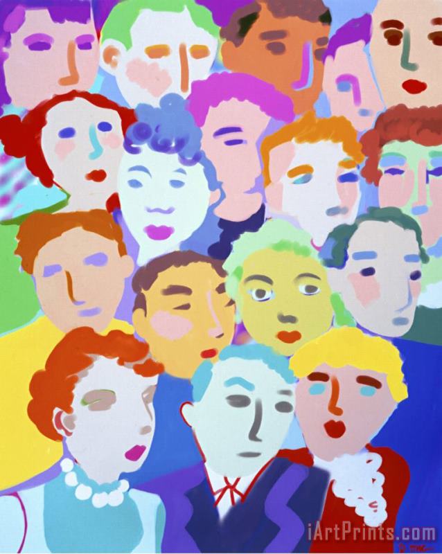 Crowded painting - Diana Ong Crowded Art Print