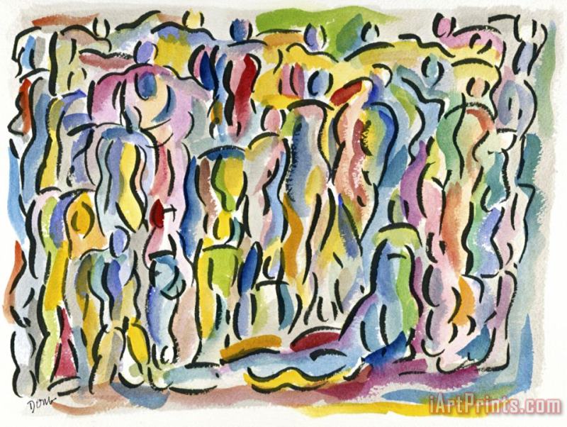 Diana Ong Curvy Crowd Art Painting