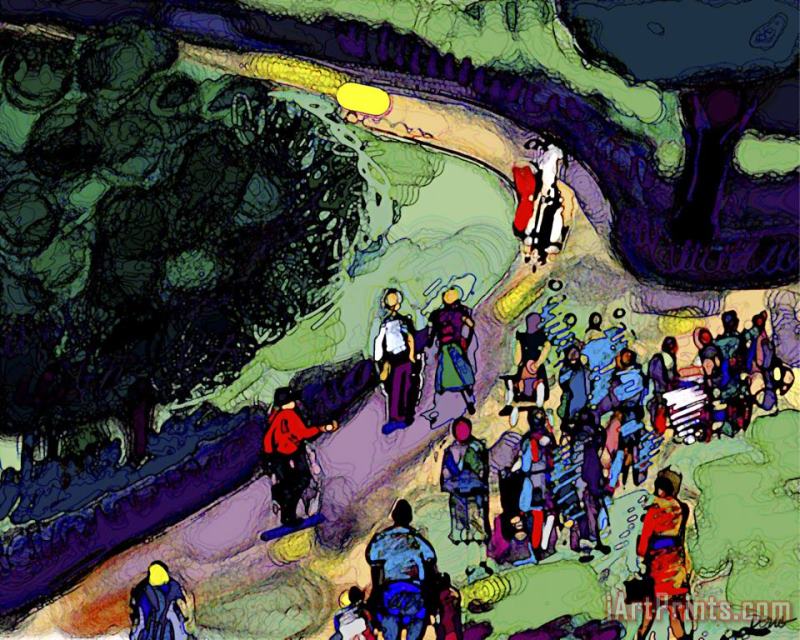 Evening Stroll painting - Diana Ong Evening Stroll Art Print