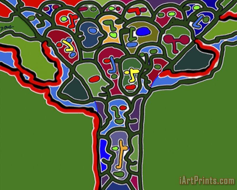 Family Tree painting - Diana Ong Family Tree Art Print
