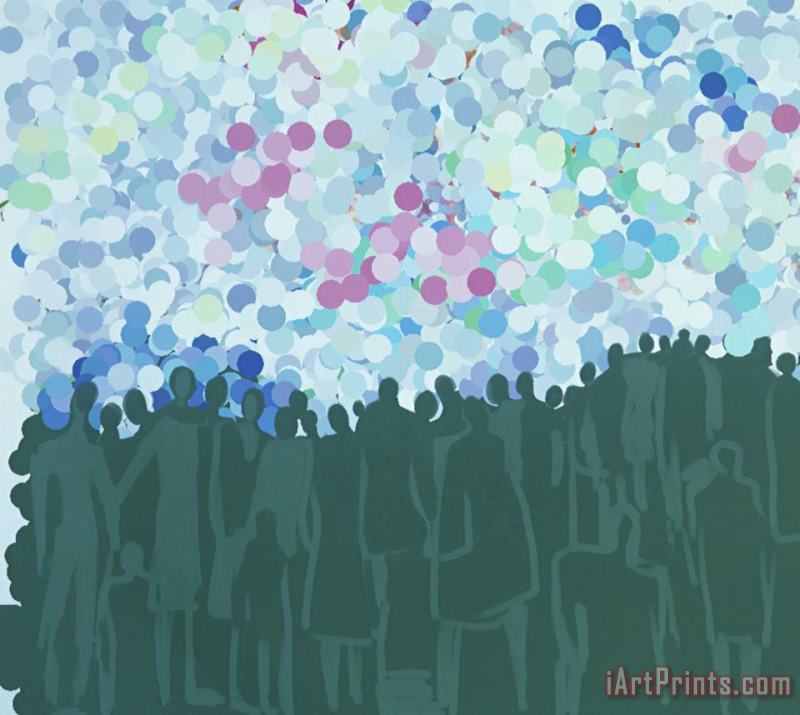 Grey Crowd painting - Diana Ong Grey Crowd Art Print