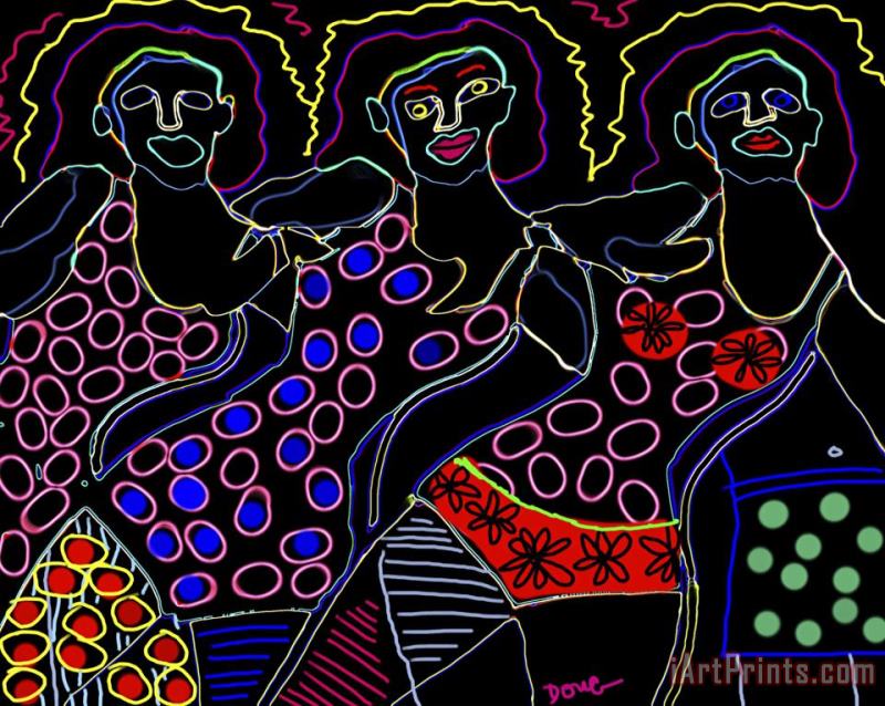 Diana Ong Neonlites 3 Women Art Print