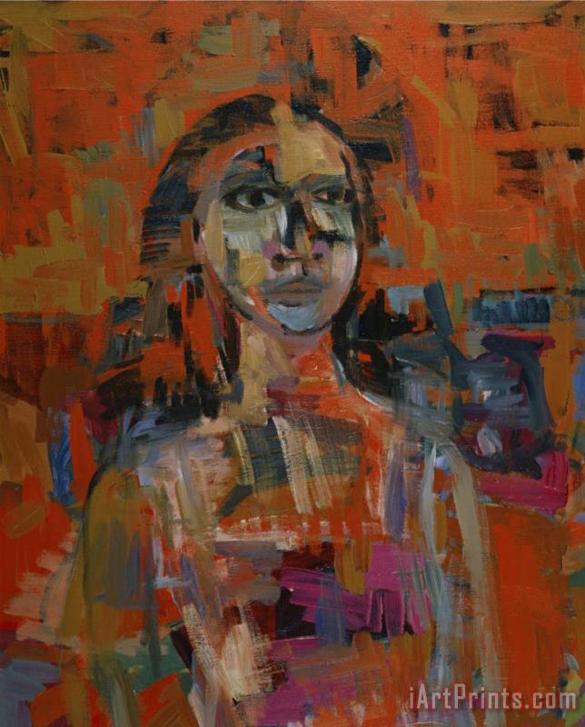 Diana Ong Portrait in Orange Art Painting