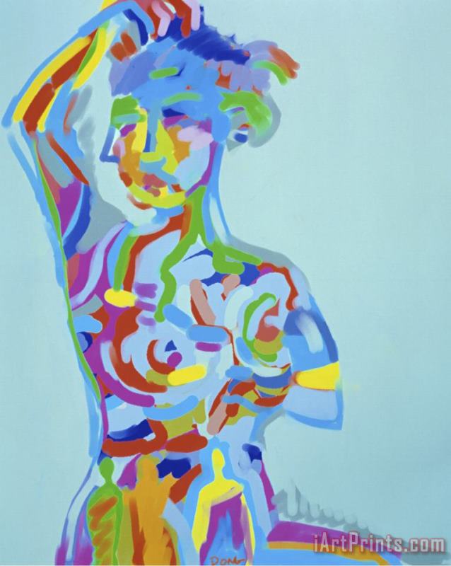 Woman with Raised Arm painting - Diana Ong Woman with Raised Arm Art Print