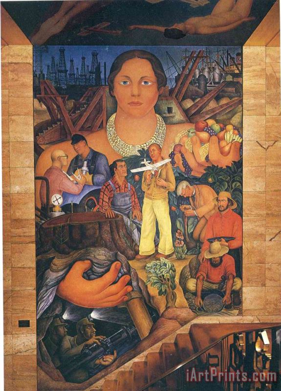 Diego Rivera Allegory of California 1931 Art Painting