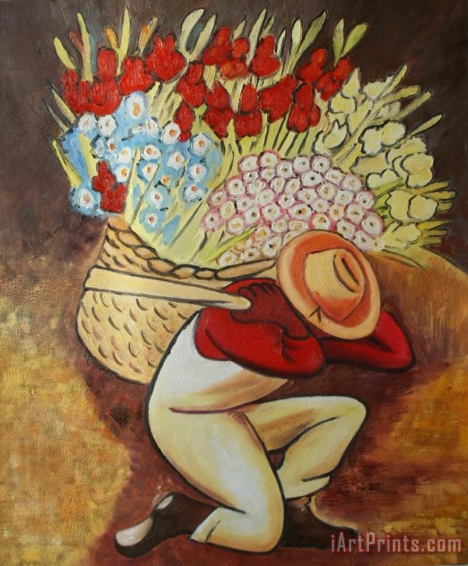 El Vendedor De Flores painting - Diego Rivera El Vendedor De Flores Art Print