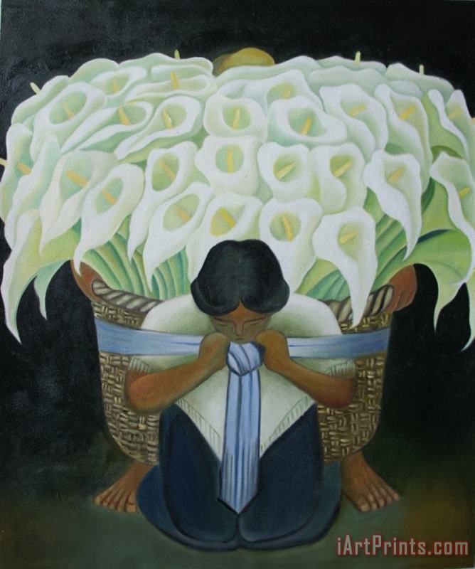 Diego Rivera Flower Seller 2 Art Painting