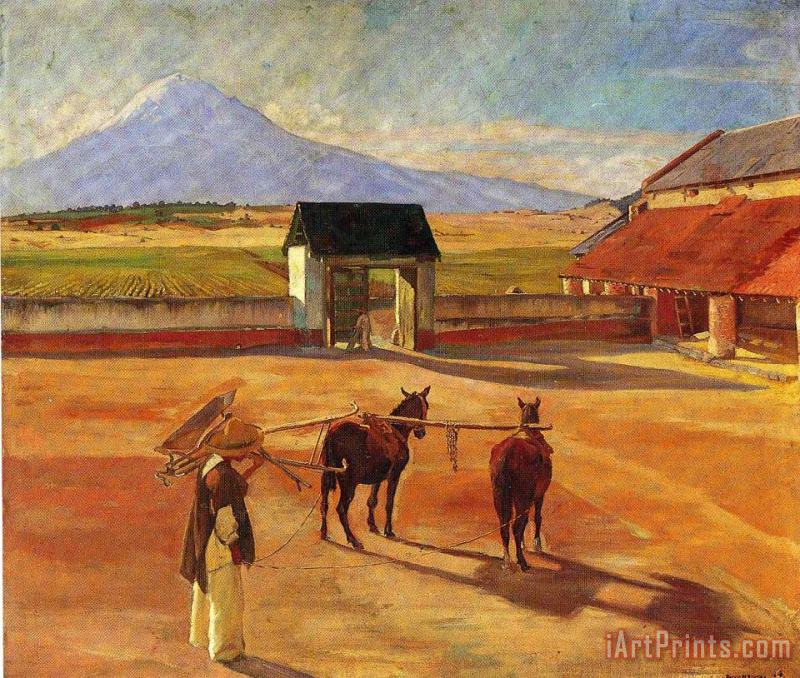 La Era The Threshing Floor 1904 Oil on Canvas 1904 painting - Diego Rivera La Era The Threshing Floor 1904 Oil on Canvas 1904 Art Print
