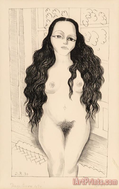Diego Rivera Nude with Long Hair (dolores Olmedo), 1930 Art Painting