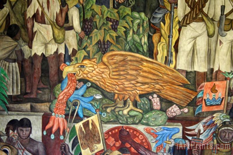 Diego Rivera The Eagle in The History of Mexico Art Painting