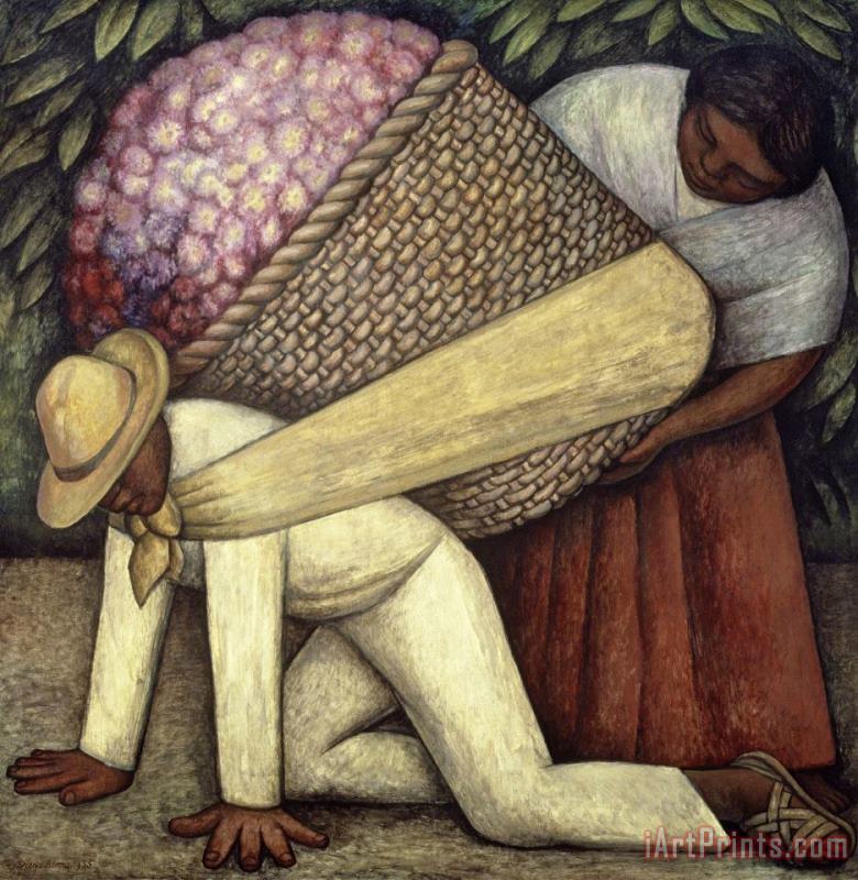 The Flower Carrier, 1935 painting - Diego Rivera The Flower Carrier, 1935 Art Print