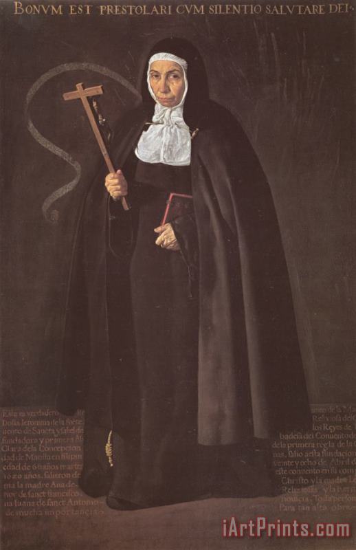 Diego Velazquez Madre Maria Jeronima De La Fuente 1620 Art Painting