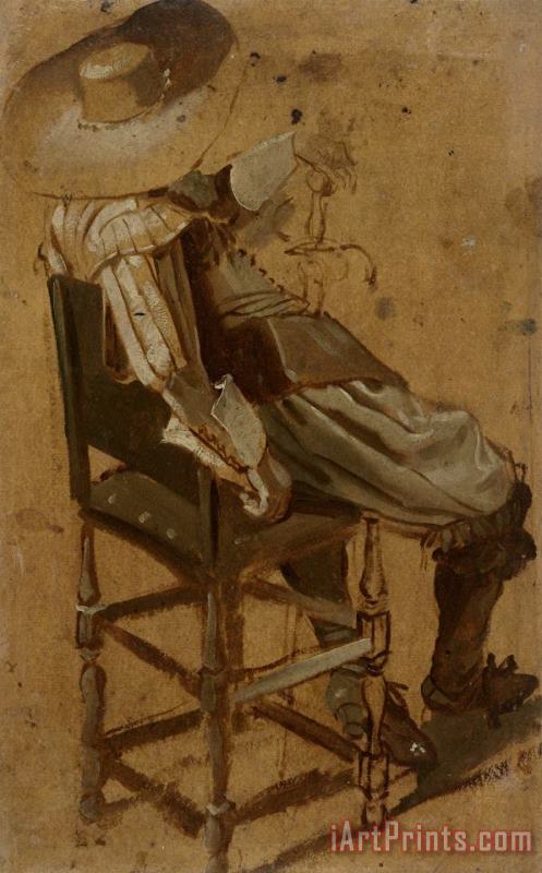 Dirck Hals Seated Man with Sword Art Print