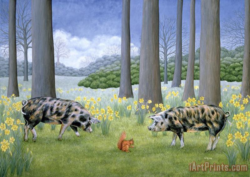 Ditz Piggy In The Middle Art Print