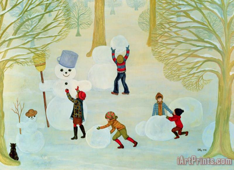 Ditz Snowmen Art Painting
