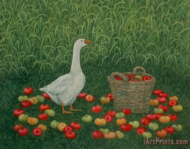 The Apple Basket painting - Ditz The Apple Basket Art Print