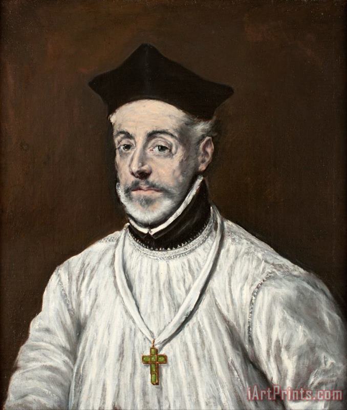 Portrait of Diego De Covarrubias Y Leiva painting - Domenikos Theotokopoulos, El Greco Portrait of Diego De Covarrubias Y Leiva Art Print