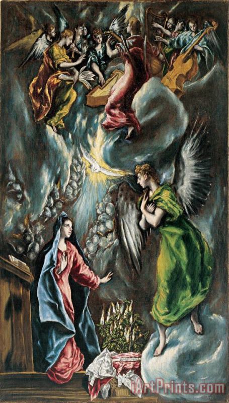 The Annunciation 2 painting - Domenikos Theotokopoulos, El Greco The Annunciation 2 Art Print