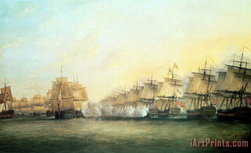 The fourth action off Trincomalee between the English and the French painting - Dominic Serres The fourth action off Trincomalee between the English and the French Art Print
