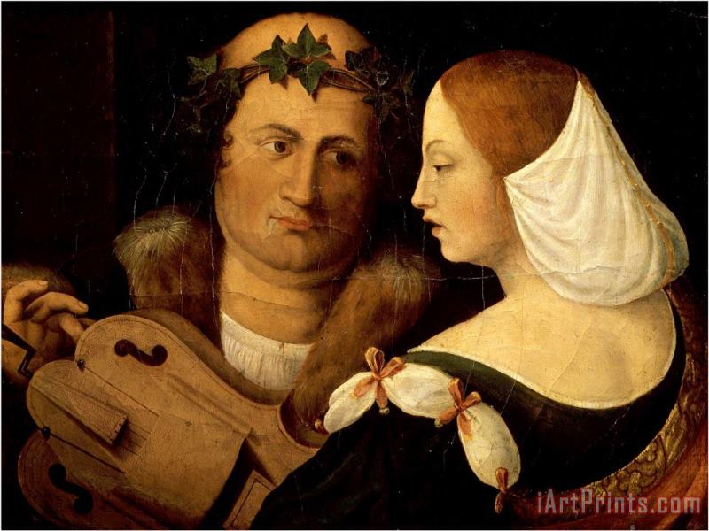 Dosso Dossi Court Poet And Young Woman Early 16th Century Art Print