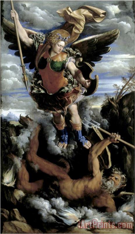 The Archangel Michael painting - Dosso Dossi The Archangel Michael Art Print
