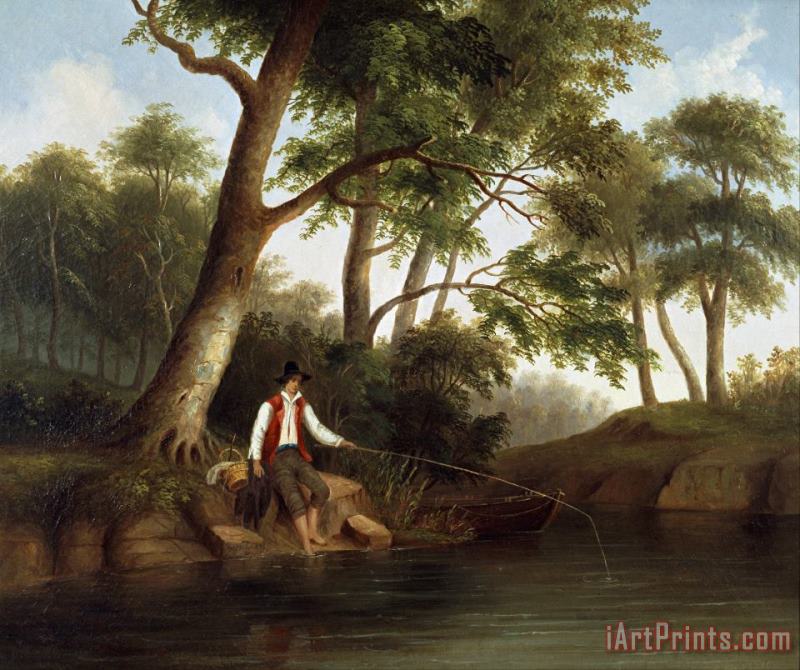 Duncanson, Robert Scott Man Fishing Art Painting