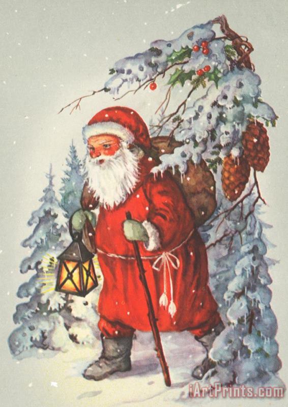 Christmas Card painting - Dutch School Christmas Card Art Print