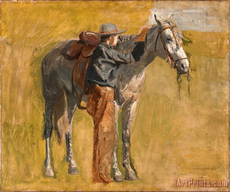Eadweard J. Muybridge Cowboy Study for Cowboys in The Badlands Art Painting