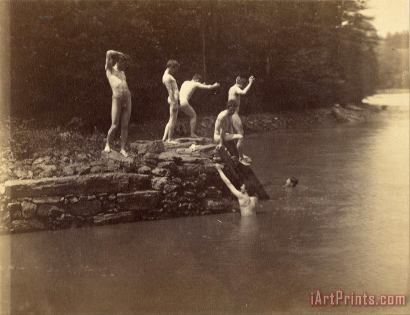 Eakins's Students at The The Swimming Hole painting - Eadweard J. Muybridge Eakins's Students at The The Swimming Hole Art Print