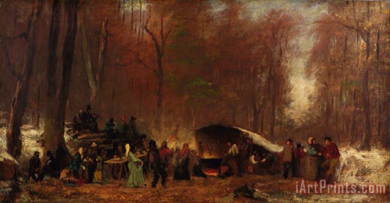 Eastman Johnson A Different Sugaring Off Art Painting