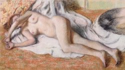 Edgar Degas After the Bath or Reclining Nude painting