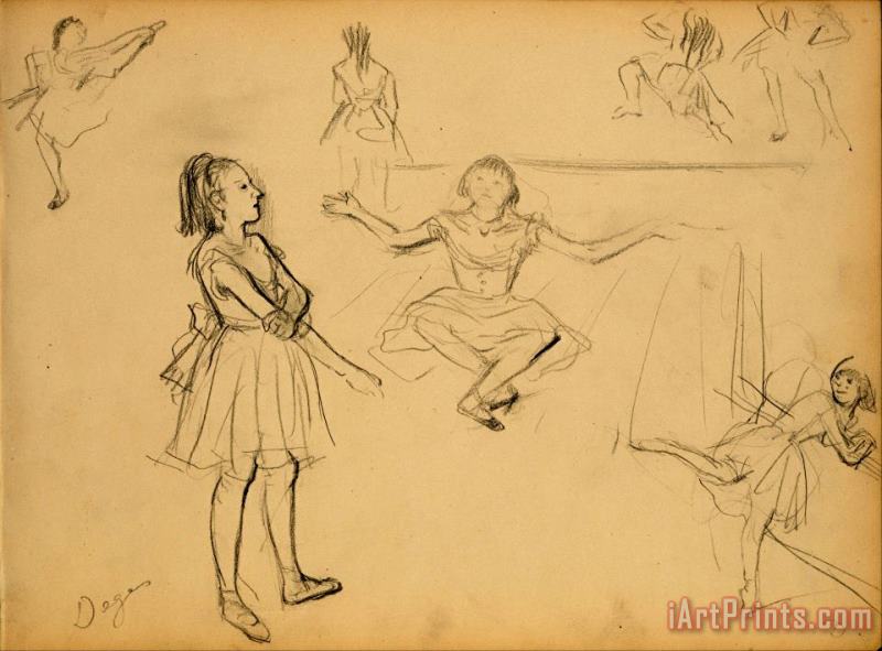 Edgar Degas Ballet Dancers Rehearsing Art Print