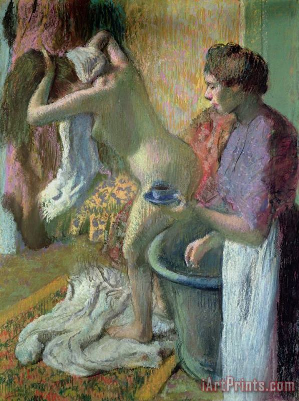 Breakfast after a Bath painting - Edgar Degas Breakfast after a Bath Art Print