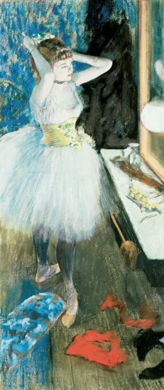Edgar Degas Dancer in her dressing room painting - Dancer in her ...